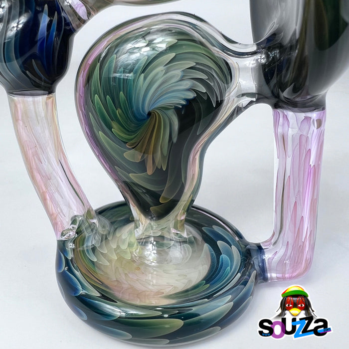 Rhythm Glass and Scoby Glass Collaboration, Glass Clock Recycler with Bear Quartz Banger