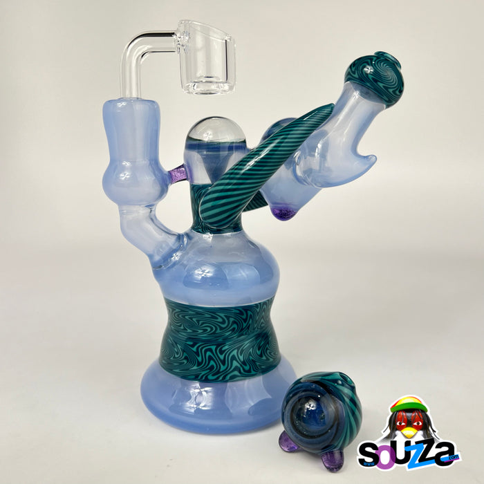 Tri Pawd Glassworks Blue Cheese Rig with Carb Cap