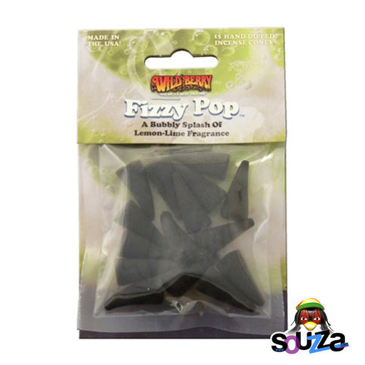 Packaged incense cones with 'Fizzy Pop' branding on a white background. Wild Berry® Fizzy Pop Packaged Cones