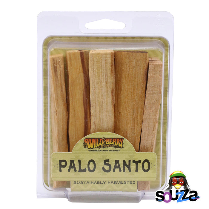Packaged Palo Santo sticks with Wildberry branding on a white background
