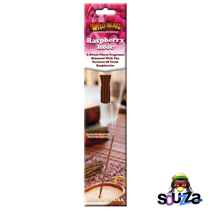 Wild Berry® Raspberry Rose Incense - Pack of 15 Sticks