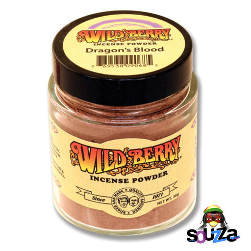 Jar of Wild Berry Incense Powder with a visible brand logo on a white background