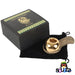 22 Karat Gold Celebration Pipe Made from Lava Stone - Packaging and felt bag with a certification