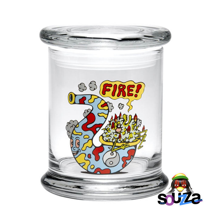 'Fire!' Glass Jar with rubber gasket seal by 420 Science Size Large