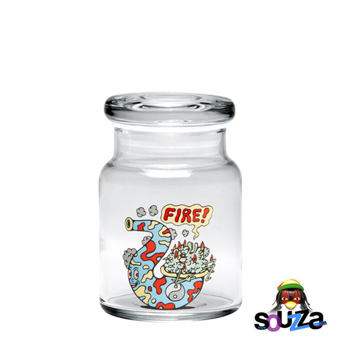 'Fire!' Glass Jar with rubber gasket seal by 420 Science Size Small