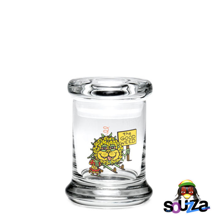 'The Good Weed' Pop Top Glass Jar with a rubber gasket by 420 Science Size Extra Small