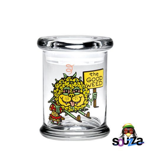 'The Good Weed' Pop Top Glass Jar with a rubber gasket by 420 Science Size Medium