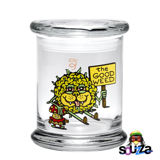'The Good Weed' Pop Top Glass Jar with a rubber gasket by 420 Science Size Large