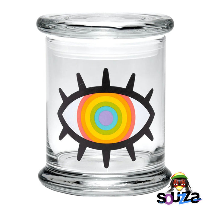 'Woke Rainbow Eye' Glass Storage Jar by 420 Science