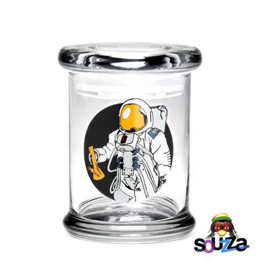 420 Science "Spaceman" design Glass Pop-Top Stash Jar Size Medium