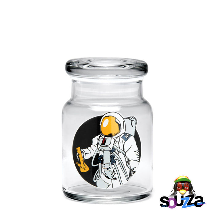 420 Science "Spaceman" design Glass Pop-Top Stash Jar Size Small