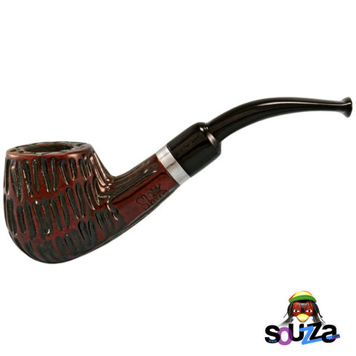 5.25" Shire Pipes Engraved Brandy Rosewood Tobacco Pipe