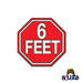 6 Feet Stop Sign Enamel Pin | 1.25"