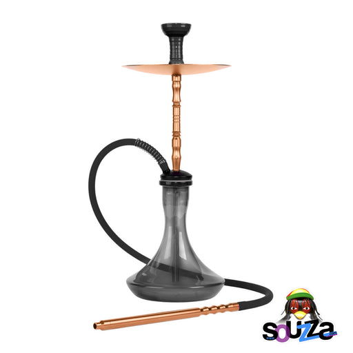 Amira Smoke Staxx Hookah - Dark color with rose gold stem