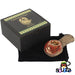 Panama Red and 22 Karat Gold Celebration Hand Pipe Made from Hawaiian Lava Stone with box and felt travel pouch