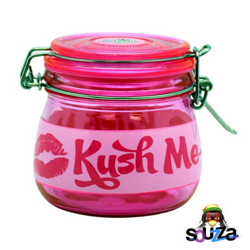 Dank Tank Small Herb Glass Storage Jar -Pink  Kush Me Design