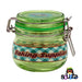 Dank Tank Small Herb Glass Storage Jar - Baking Supplies Green jar and blue label