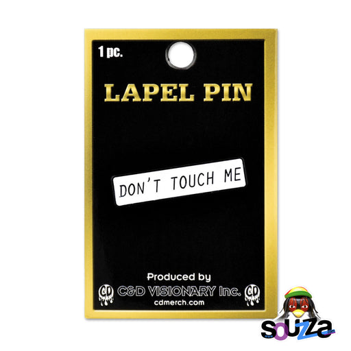 "Don't Touch Me" Steel and Enamel, Lapel and Hat Pin with packaging