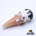 Empire Glassworks Hazel-nug Ice Cream Cone Hand Pipe Side View and Bottom Side