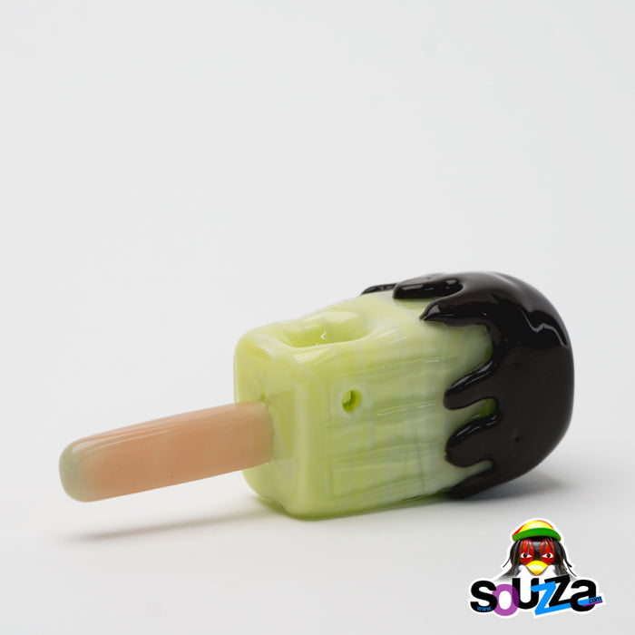 Empire Glassworks Melon Popsicle Hand Pipe Side View 2