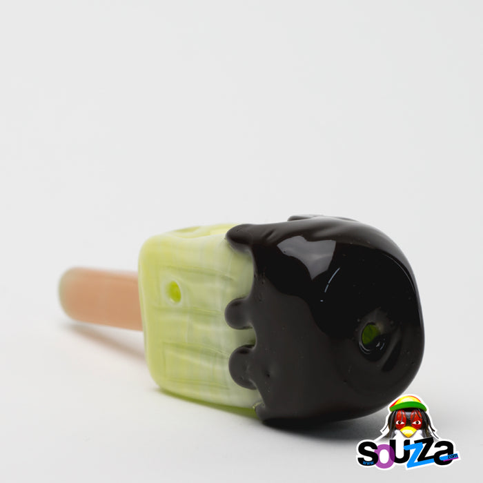 Empire Glassworks Melon Popsicle Hand Pipe Back Side View