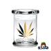 'Gold Marijuana Leaf' Glass Storage Jar by 420 Science Size Medium