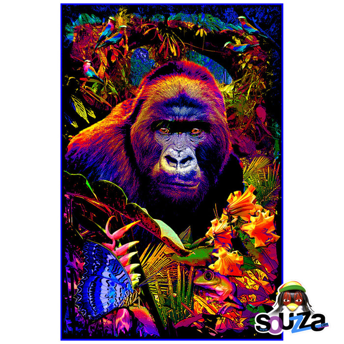 Gorilla Encounter Non-Flocked Blacklight Poster | 24" x 36"