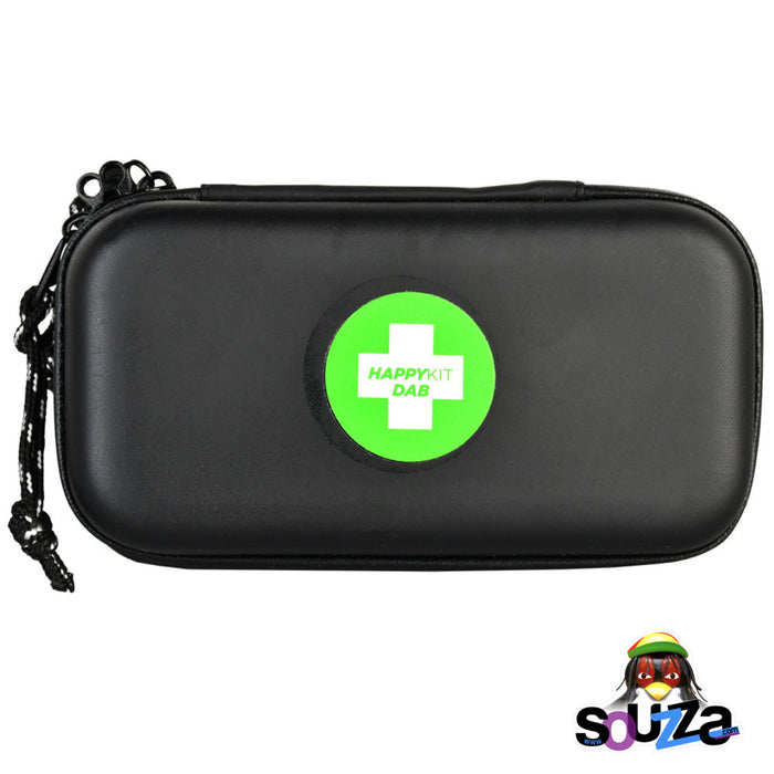 Happy Dab Kit - 6"x3.25" Black and Green Zippered Case 