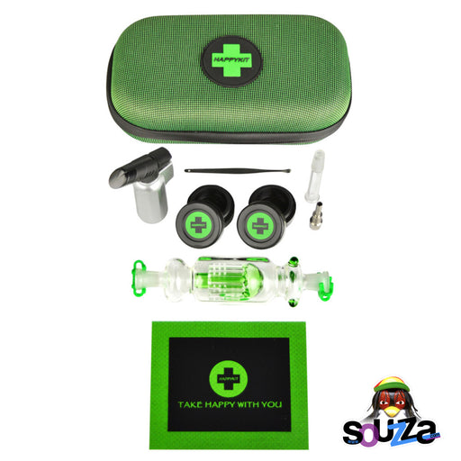 Happy Kit Very Happy Dab Kit | 8"x4.5" Green and Black Full Kit Contents