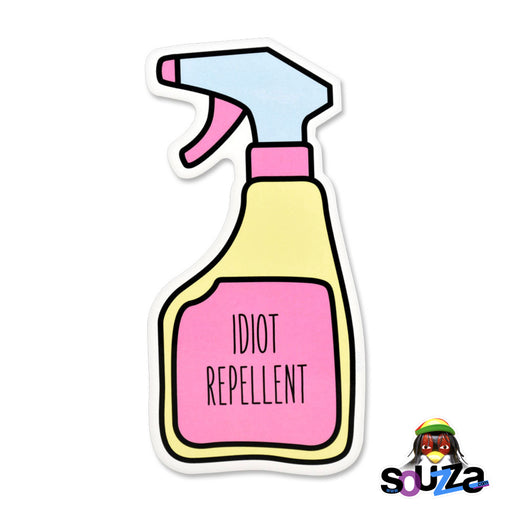 Idiot Repellent Spray Sticker - 2.75" x 5.5"
