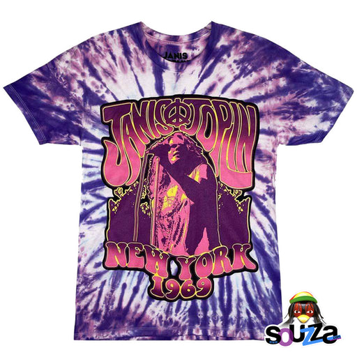 Janis Joplin with Microphone Groovy Tie-Dye T-Shirt