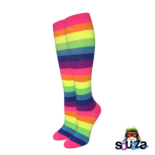 Julietta Fluorescent Neon Rainbow Knee High Socks