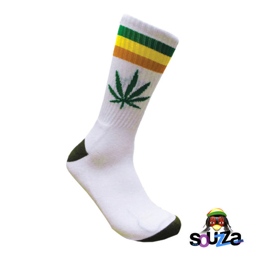 White Leaf Republic Socks | Rasta Stripes