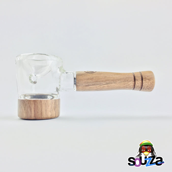 MARLEY NATURAL™ Glass and Walnut Hand Pipe Full Side View Left