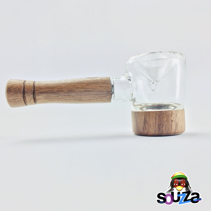 MARLEY NATURAL™ Glass and Walnut Hand Pipe Full Size View Right 
