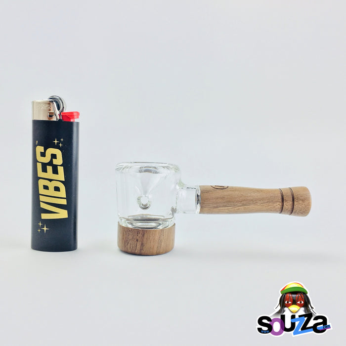 MARLEY NATURAL™ Glass and Walnut Hand Pipe Size Comparison View