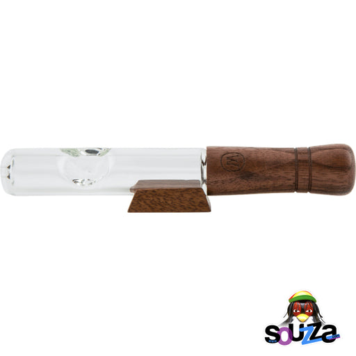 MARLEY NATURAL™ Glass and Walnut Steamroller with walnut stand