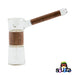 MARLEY NATURAL™ Glass and Walnut Bubbler Side View Fully Assembled
