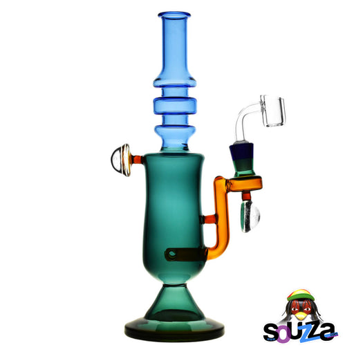 Pulsar Science Fiction Cocktail Glass Rig - 11" | 14mm F | Teal Side View