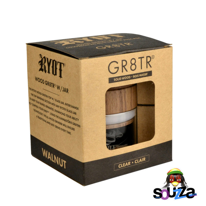 RYOT Wood GR8TR Grinder with Jar - Multiple Styles