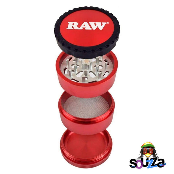 Raw Life Modular Rebuildable Grinder 2.5" - Red 4 piece