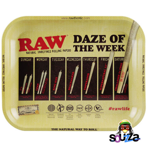 Raw Rolling Tray - Daze of the Week - 10.75"x13.25"