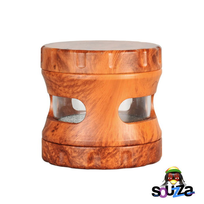 Resin Faux Wood Grinder with View Window