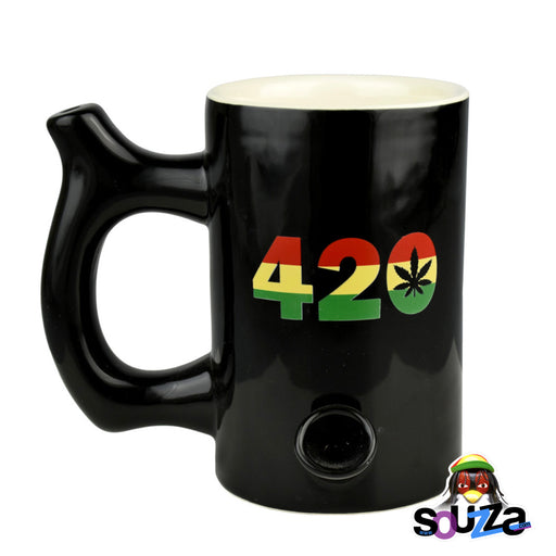 Roast and Toast Mug Pipe - Black and Rasta 420