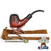 Shire Pipes Engraved Bent Brandy - 5.5" / Cherry Full Smoking Kit with accessories