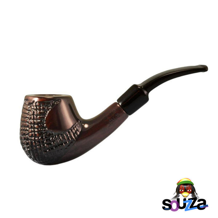 Shire Pipes Engraved Brandy Cherry Tobacco Pipe - 5.5” / Figured Wood
