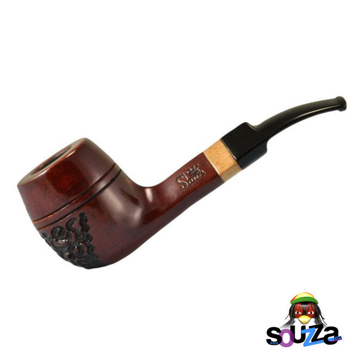 Shire Pipes Engraved Bulldog African Wood Tobacco Pipe | 5.5"