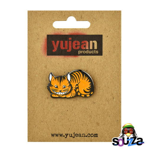 The Cheshire Cat Enamel Lapel Pin | 1.25" x 0.75" with packaging