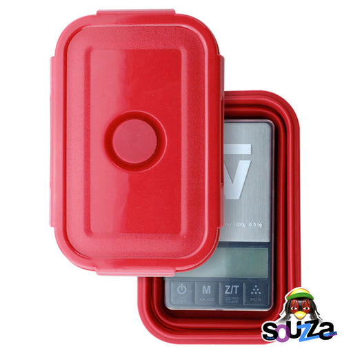Truweigh Crimson Collapsible Bowl Scale - 1000g x 0.1g with red silicone container kit