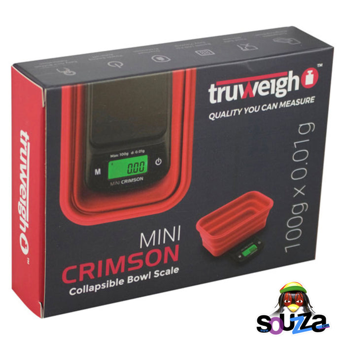 Truweigh Mini Crimson Collapsable Bowl Scale - 100g x 0.01g Packaging